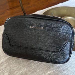 NWT Bandolier Black Leather belt bag w/silver hardware